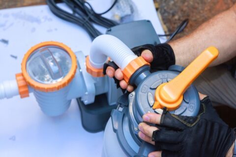 Connecting pool pump and filter system with hoses and valve in Virginia & Maryland