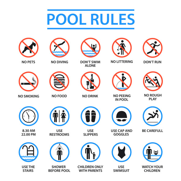 Swimming Pool Rules Infographic