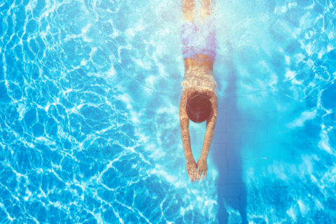 Saltwater Pool Under a Blue Sky, Promoting Health and Relaxation Benefits in Maryland 