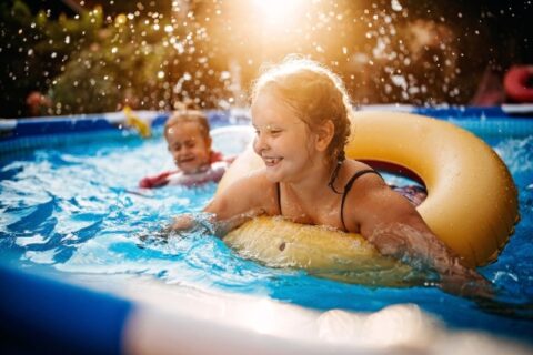 Kids Playing In Pool