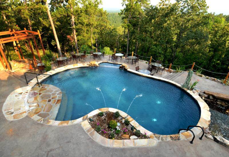 Fountain Cleaning by Millennium Pools & Spas with Clear Water and Cleaning Tools in Maryland