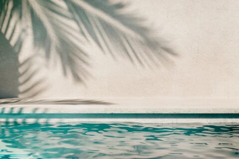 Hotel pool in the shade
