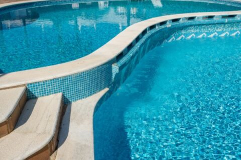 Traditional mosaic design in swimming pool
