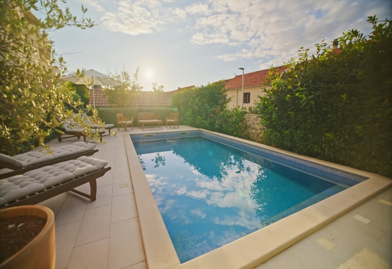 Residential Backyard Pool Ready for Pool Opening Service in Virginia & Maryland