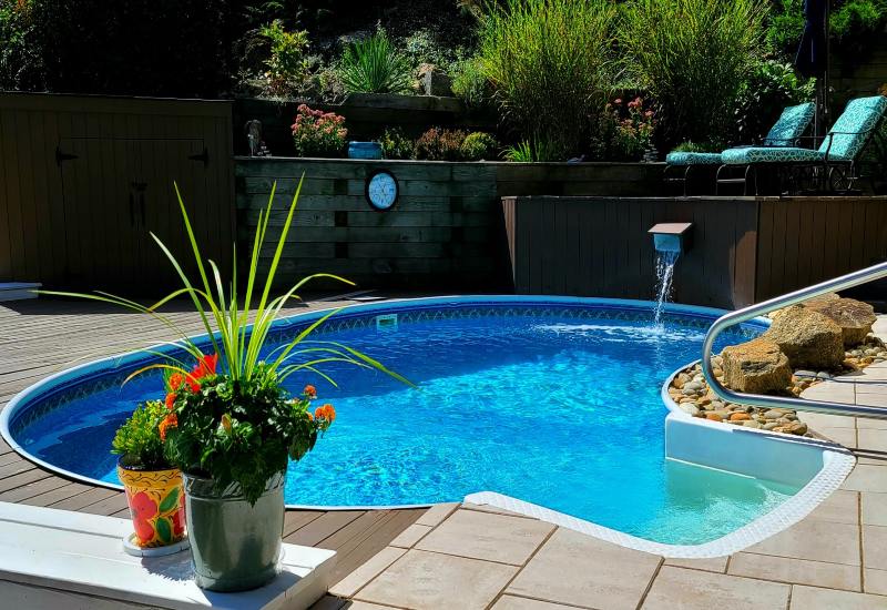 Backyard of Residential Pool Representing Spring Pool Addition in Virginia & Maryland