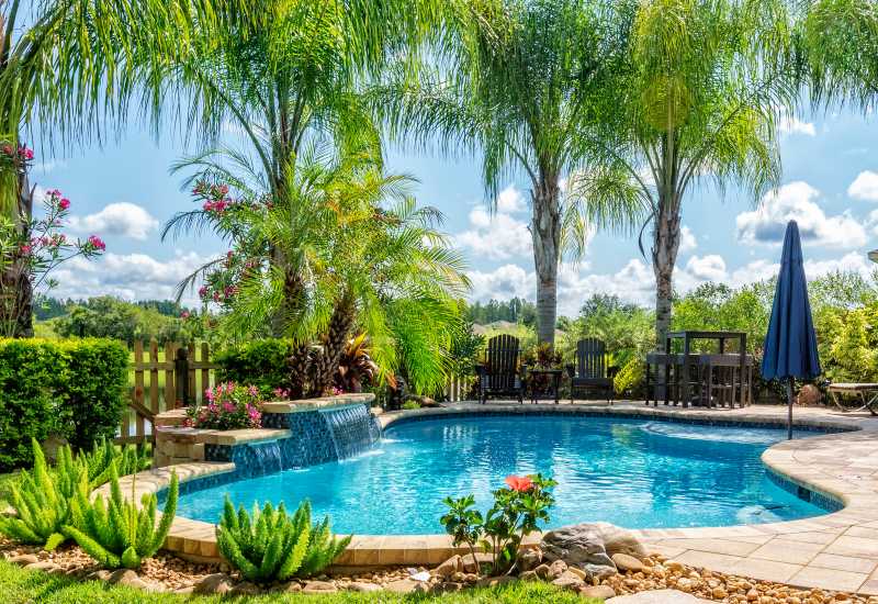 Landscapes Added Around the Pool to Hide the Pool Equipment in Virginia & Maryland